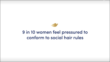 Dove - 1 in 10 women feel pressured to conform to social hair rules. 